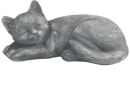 GENUINQ Garden Sleeping Cat Memorial Stone Cat Grave Marker Remembrance Kitten Statues for Garden,Patio,Lawn,Grave Decor Pet Sympathy Gift