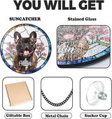 Custom Dog Portrait Art Suncatcher Steel Glass, Personalized Rainbow Bridge Pet Memorial Gifts for Dogs, Custom Photo Dog Sympathy Gift, Remembrance Gift Pet Indoor Decor, SunCatcher Window Hanging