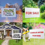12 Pack Large Blank Yard Signs 18 x 24" with Metal Stakes, White Plastic Yard Lawn Sign for Birthday Decoration,Garage Sale,Guidepost, Open House, Rent