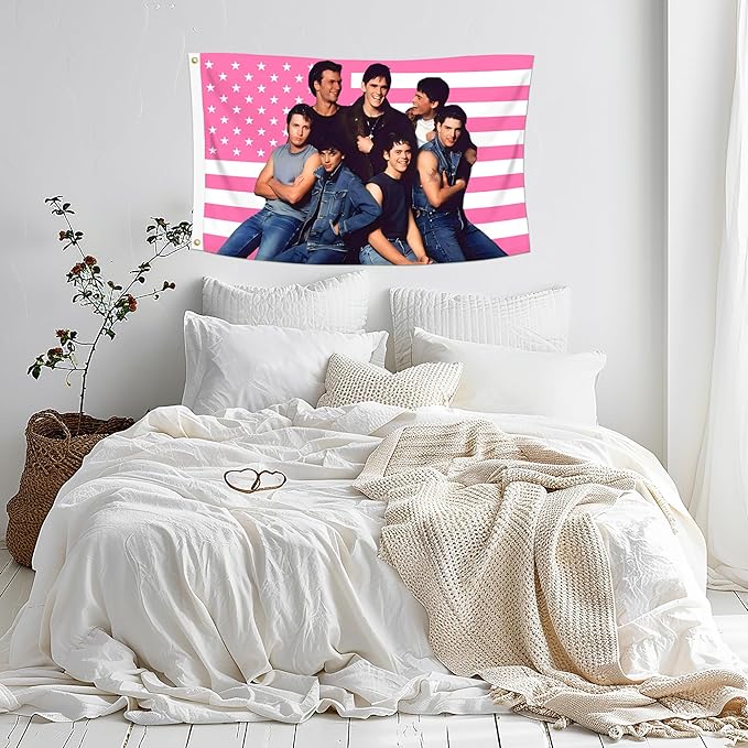 3x5 Foot The Outsiders Decorative Flag with 2 Brass Grommets for Indoor Outdoor, Double Stitched, Wall Hanging Tapestry Room Decor, College Dorm Decorations (PINK AMERICAN, 3x5 ft)