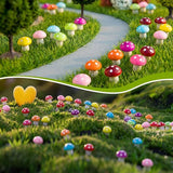 Mudder 64 Pcs Mini Mushrooms for Miniature Fairy Garden PVC Mushrooms Miniature Figurines Colorful Garden Ornaments Model Garden Accessories for Micro Landscape, Plant Pots, Bonsai Craft