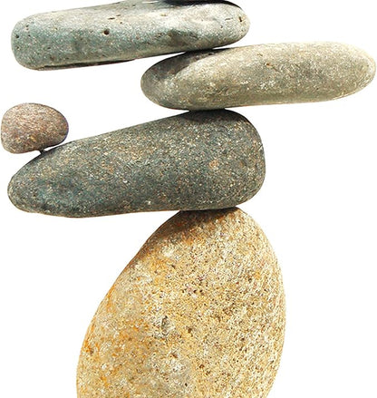 Ancient Graffiti Eight Stone Cairns, 14" H, Pack of 2 – Handcrafted River Rock Garden Sculptures, Natural Stone Stack Outdoor Statues for Yard, Garden Art & Pathway Décor