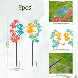 2 Pack Colorful Metal Fairy Garden Stakes - Fairy Sitting on Blooming Flower Outdoor Yard Decorations, Rustproof Garden Ornaments for Lawn, Patio & Flower Beds(Fairys1)