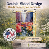 Caroline's Treasures New York Roses in Watercolor Garden Flag Mailbox Flag Decorative Yard Flag Banner Outside Patio Artwork Yard Flower Beds, Garden Size, Multicolor