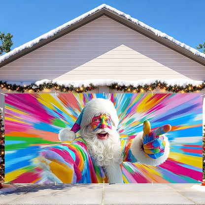 7 x 16 ft Christmas Garage Door Decorations Merry Christmas decorations Xmas Garage Door Cover, Happy New Year Hanging Banner for Home,Outdoor,Indoor,Party