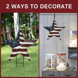 Metal Star Yard Signs 4th of July Decorations Outdoor, Patriotic US Flag Star Barn Decorative Garden Stakes for Fourth of July Garden Lawn Porch Independence Day Decor
