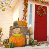 PRODUCTWORKS Peanuts Pumkin Press-in Icon Metal Stake Halloween Harvest Decor Porch Decorating Indoor Outdoor (Thanksgiving Charlie Brown)