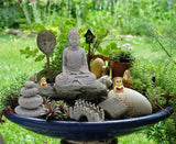 Meditation Zen Garden Accessories - Miniature Buddha Fairy Garden Kit Micro landscape Terrarium Kit DIY Japanese Mini Zen Garden Decor Chinese Potted Plant Culture Bonsai Decoration Bridge Pagoda