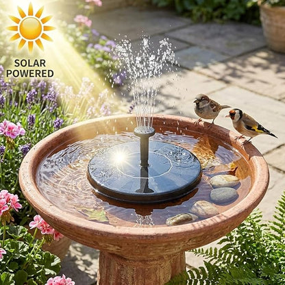 Solar Fountain, Solar Powered Bird Bath Fountain Pump, Solor Bird Bath Fountain, Solar Bubbler for Bird Bath, Solar Powered Bird Fountain, for Outdoors Garden Patio Backyard Decor