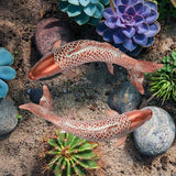 Garden Statues Koi Fish Decor Outdoor Garden Fish Statues, Set of 2 Antique Copper Koi Art Sculptures for Patio, Backyard, Pond and Home Decor, Best Gardening Gifts for Women Mom