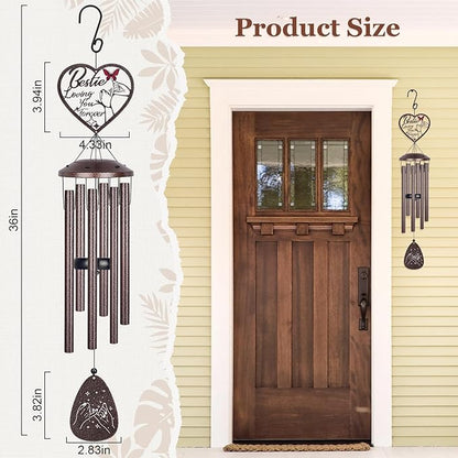 YHmall Friend Gifts for Women, 36 Inch Wind Chimes for Outside, Birthday Friendship Gifts for Women Friend Bestie BFF, Large Windchimes Outdoors for Christmas Birthday Graduation