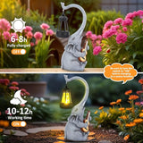 Solar Garden Elephant Statue with LED Lights, Outdoor Yard Decor for Lawn Patio Home, Mother’s Day Birthday Gifts for Women, Unique Garden Gift