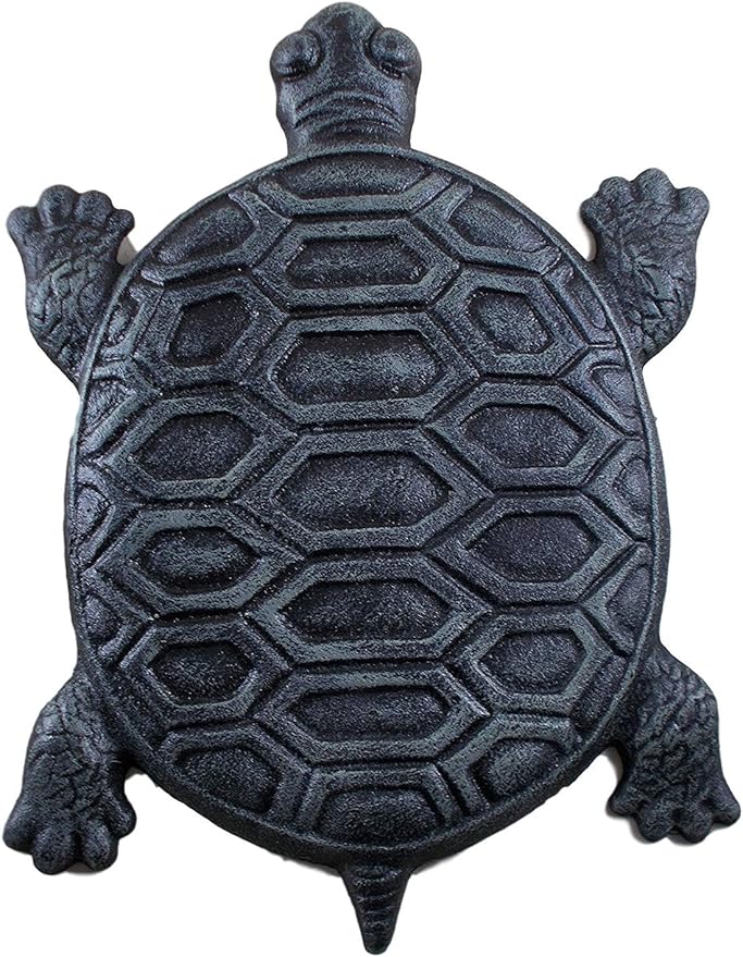 Set of 2 Iron Verdigris Garden Turtle Stepping Stone