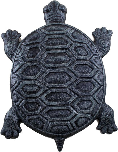 Set of 2 Iron Verdigris Garden Turtle Stepping Stone