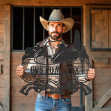 Personalized Cowboy Metal Sign, Western Cowboy Wall Decor, Outdoor Metal Art, Custom Western Cowboy Decor, Rustic Name Sign for Home