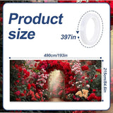16x7ft Pink White Floral Arch Garage Door Banner - Blossom Tunnel Backdrop, Large Hanging 2 cars Garage Decorations - for Wedding & Baby Shower Welcome Background Sign, Spring Party Decor
