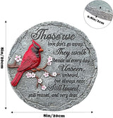 Memorial Garden Stones Red Cardinal Sympathy Gifts for Loss of Loved One - Outside Bereavement Memory Plaques Christmas Outdoors Home Decor Stepping Stone