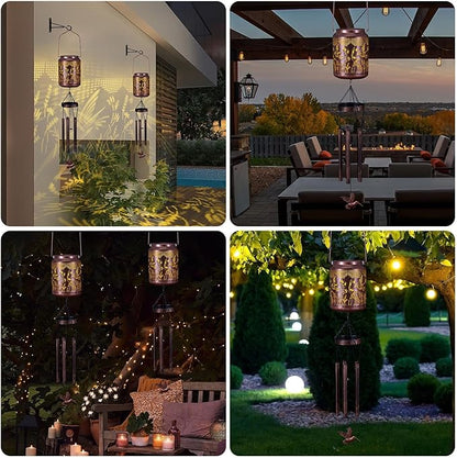Shumi Hummingbird Wind Chimes for Outside 34" Solar Wind Chimes for Women Men Memorial Gift for Mother Christmas Day Garden Decor Hanging Solar Lantern Outdoors Patio Yard