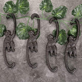OwnMy Set of 4 Heavy Duty Cast Iron S Monkey Hooks - 8 Inch Decorative Metal Hanging Hooks S Shaped Hanging Brackets for Garden, Indoor Outdoor Home Decor