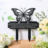 Buryeah Grave Decoration for Cemetery Butterfly Memorial Stake Headstone for Grave Memorial Garden Decor Waterproof Double Sided Print Metal Cemetery Marker, 13.19 x 11.81 Inches(Classic Style)