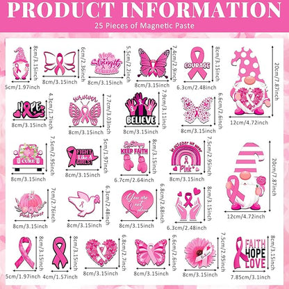 Amyhill 12 Pcs Breast Cancer Awareness Yard Signs Decoration for Outdoor Pink Ribbon Garden Lawn Signs with Stakes Waterproof Decor Gifts for Women Festive Holiday Party Patio Lawn Walkway Decoration