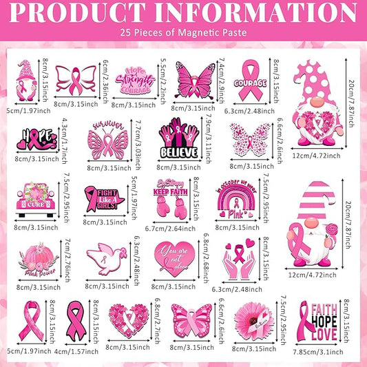Amyhill 12 Pcs Breast Cancer Awareness Yard Signs Decoration for Outdoor Pink Ribbon Garden Lawn Signs with Stakes Waterproof Decor Gifts for Women Festive Holiday Party Patio Lawn Walkway Decoration