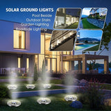 OULONGER Solar Ground Lights 16 Packs, Garden Solar Outdoor Waterproof Pathway Bright In-Ground Landscape Lights for Patio, Lawn, Yard, Driveway, Step and Walkway White Light