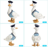Leekung Duck Garden Decor Outdoor Porch Duck Statues Resin Sculptures Decorative Lawn Ornaments for Outside Garden Fence Patio Yard Animal Beach Nautical Decor Gardening Gifts for Women