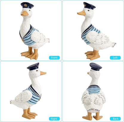 Leekung Duck Garden Decor Outdoor Porch Duck Statues Resin Sculptures Decorative Lawn Ornaments for Outside Garden Fence Patio Yard Animal Beach Nautical Decor Gardening Gifts for Women