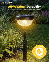 Ensenior 8 Pack Solar Pathway Lights, Multicolor & Warm White LED, IP65 Waterproof, Garden Back Yard Solar Lights Outdoor Decorative