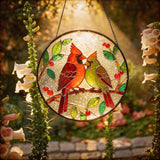 LITIVY Stained Glass Window Hanging – Cardinal Birds on A Branch Suncatcher – Mother’s Day Memorial Gift, 8 Inch Rainbow Maker & Sun Catcher Decor for Windows, Whimsical Gifts for Women