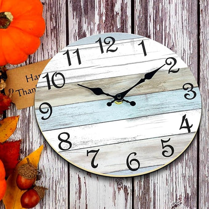 CHYLIN Wall Clock - 18 Inch Silent Non Ticking Wall Clocks Battery Operated, Larger Clock Decorative for Living Room, Kitchen (Blue)