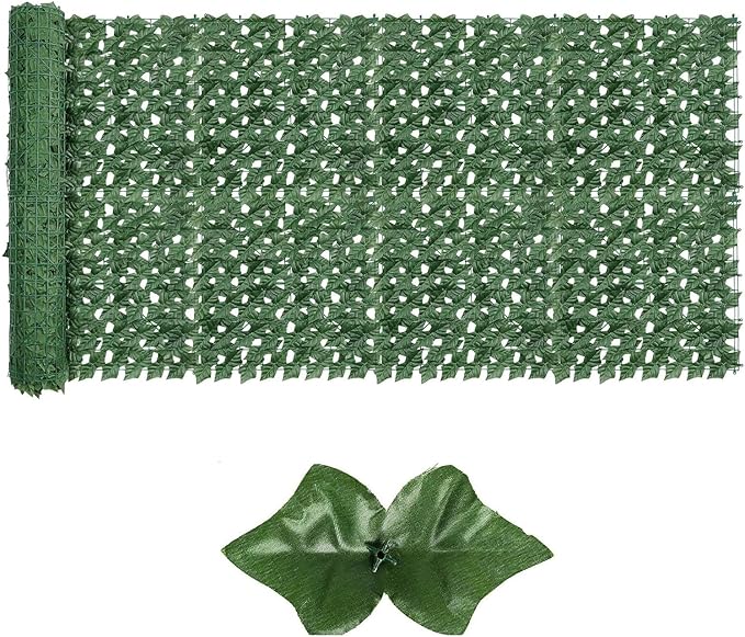 Artificial Ivy Privacy Fence Screen,59"x118" UV-Anti Fake Leaves Plant Vine,Privacy Hedges Wall for Indoor Outdoor Garden Backyard Decor