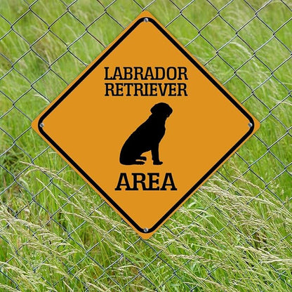 Labrador Retriever Crossing Xing Sign Beware of Dog Metal Sign Labrador Retriever Warning Sign Crossing Zone Sign for Farm Yard Front Door Indoor Outdoor Street Sign 15x15in