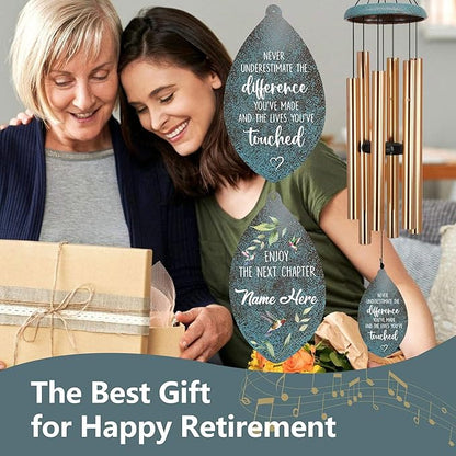ASTARIN Personalized Retirement Wind Chimes for Women, Custom Retire Gifts for Friend Boss Colleagues Neighbors Grandfather Grandmother, Happy Retirement Going Away Ideas(Produced in USA)