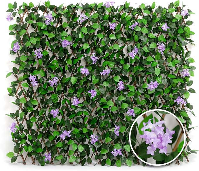 DOEWORKS Expandable Fence Privacy Screen for Balcony Patio Outdoor, 1PC Faux Ivy Fencing Panel for Backdrop Garden Backyard Home Decorations