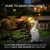 Solar Garden Duck Statue with LED Lights, Waterproof Outdoor Decor for Patio Lawn Yard, Cute Resin Duck Ornament with Unique Bubble Design, Ideal Gift for Women Mom-Gary