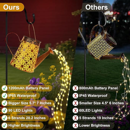 Solar Watering Can with Lights, Large Waterproof Solar Garden Lights Outdoor Garden Decor Metal Solar Powered Lanterns Hanging Landscape Lights for Yard Patio Pathway Lawn Gard (2)