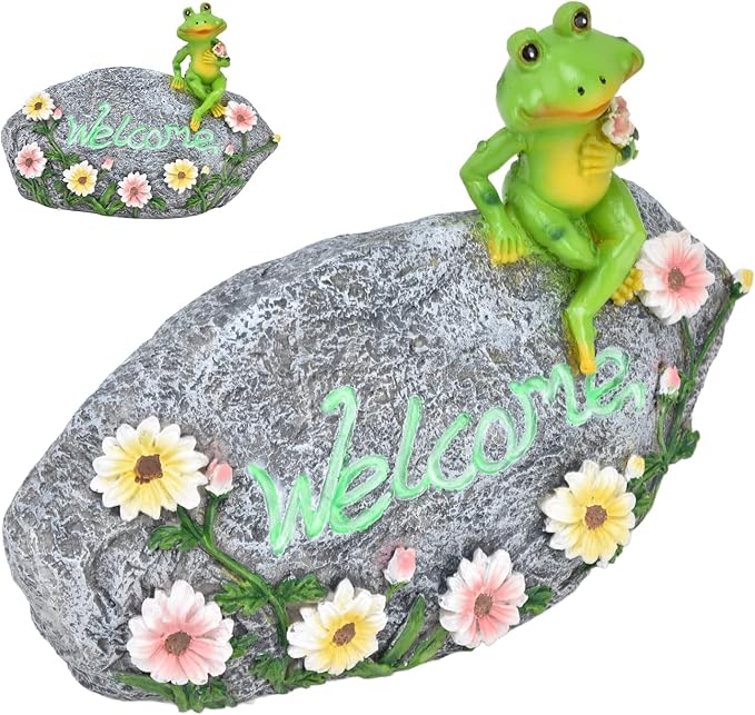 Garden Animal Sculpture | Sturdy Weather - Proof Composite Animal Ornament for Outdoor/Indoor Decor | Welcome to My Garden Statue for Yard, Patio & Living Room