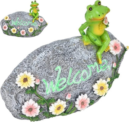 Garden Animal Sculpture | Sturdy Weather - Proof Composite Animal Ornament for Outdoor/Indoor Decor | Welcome to My Garden Statue for Yard, Patio & Living Room