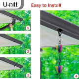 U-nitt Gutter Clip for Rain Chain Installation DIY | Gutter Adapter for Roof Downspout Chain | Water Collection | Black, Heavy Metal, 6 X 5 inches, Adjustable, Fits 2 in Gutter Hole