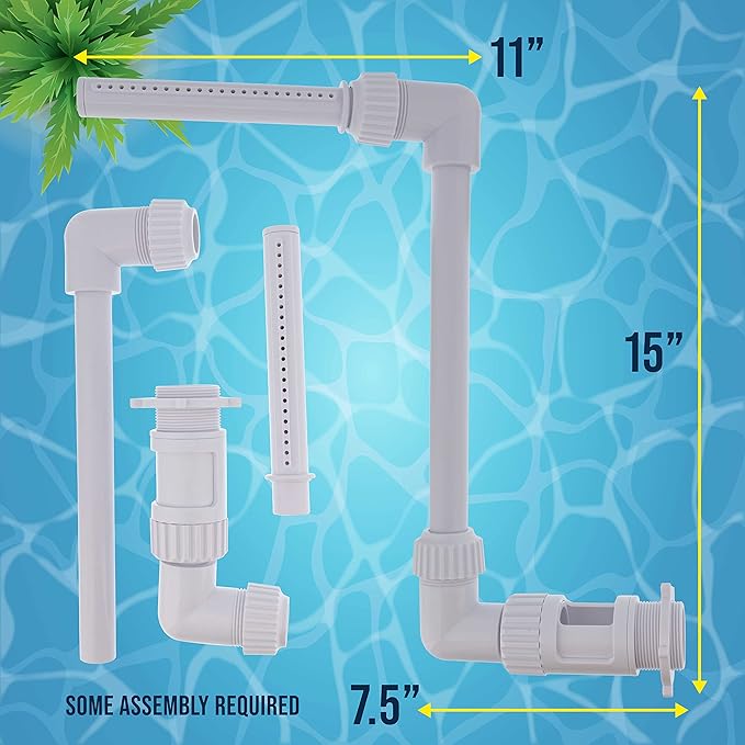 U.S. Pool Supply Swimming Pool Waterfall Spray Fountain - Adjustable Sprinkle Distance, Pool Spray Aerator Cools Water Temperature - In-Ground & Above-Ground Pools, Ponds, Fun Outdoor Yard Decoration
