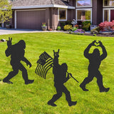 Bigfoot Decor Garden Stakes - 3 Pcs Metal Big Foot Statues Yard Art Ornaments Sasquatch Gifts Patio Lawn Pathway Decorations Black Figurine Silhouette Decorative Christmas Birthday Gift
