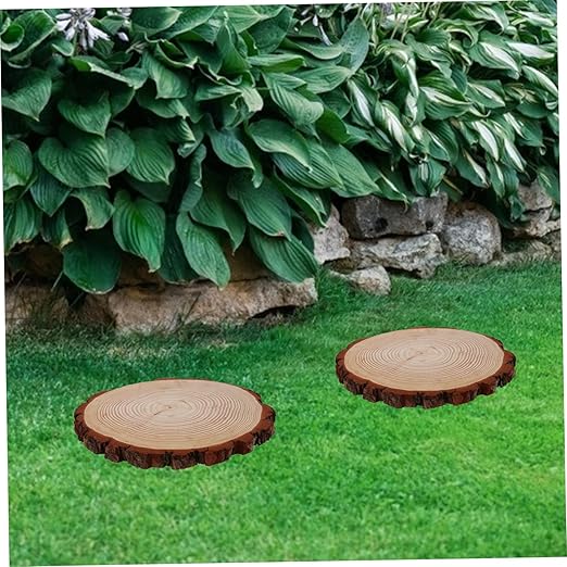 Happyyami 1pcs Garden Decorative Wooden Paver Outdoor Easy DIY Adds Natural Beauty