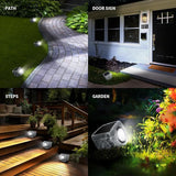 Solar Rock Lights Outdoor 4 Pack, Bright Solar Spotlights Outdoor Waterproof, Wireless LED Rock Lights, Auto On/Off Landscape Spotlights Walkway Solar Lights for Outside Yard Patio Pathway Flowerbed