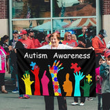 Autism Awareness Flag 3x5 Ft Outdoor Indoor With Grommet Home House Garden Yard Banner Decorative Sign