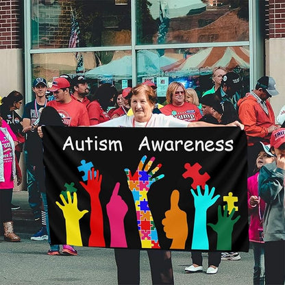 Autism Awareness Flag 3x5 Ft Outdoor Indoor With Grommet Home House Garden Yard Banner Decorative Sign
