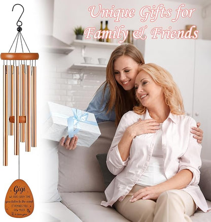 Gigi Wind Chimes for Outside, Gifts for Gigi Windchimes Outdoors for Patio Porch Garden Yard Hanging, Mothers Day Birthday Gifts for Gigi Grandma from Grandkids