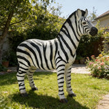 18.31" H x 19.49" L Zebra Statue for Garden, Outdoor Sculpture, Animal Decor for Yard Porch Entryway Patio Living Room (Large, Zebra)