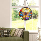 Dragonfly Stained Glass Window Hanging Suncatcher with Chain - 7.9" Outdoor/Indoor Art Decor for Home Garden, Wedding, Mother's, Dad's, Valentine's, Birthday, & Christmas Ornaments Present